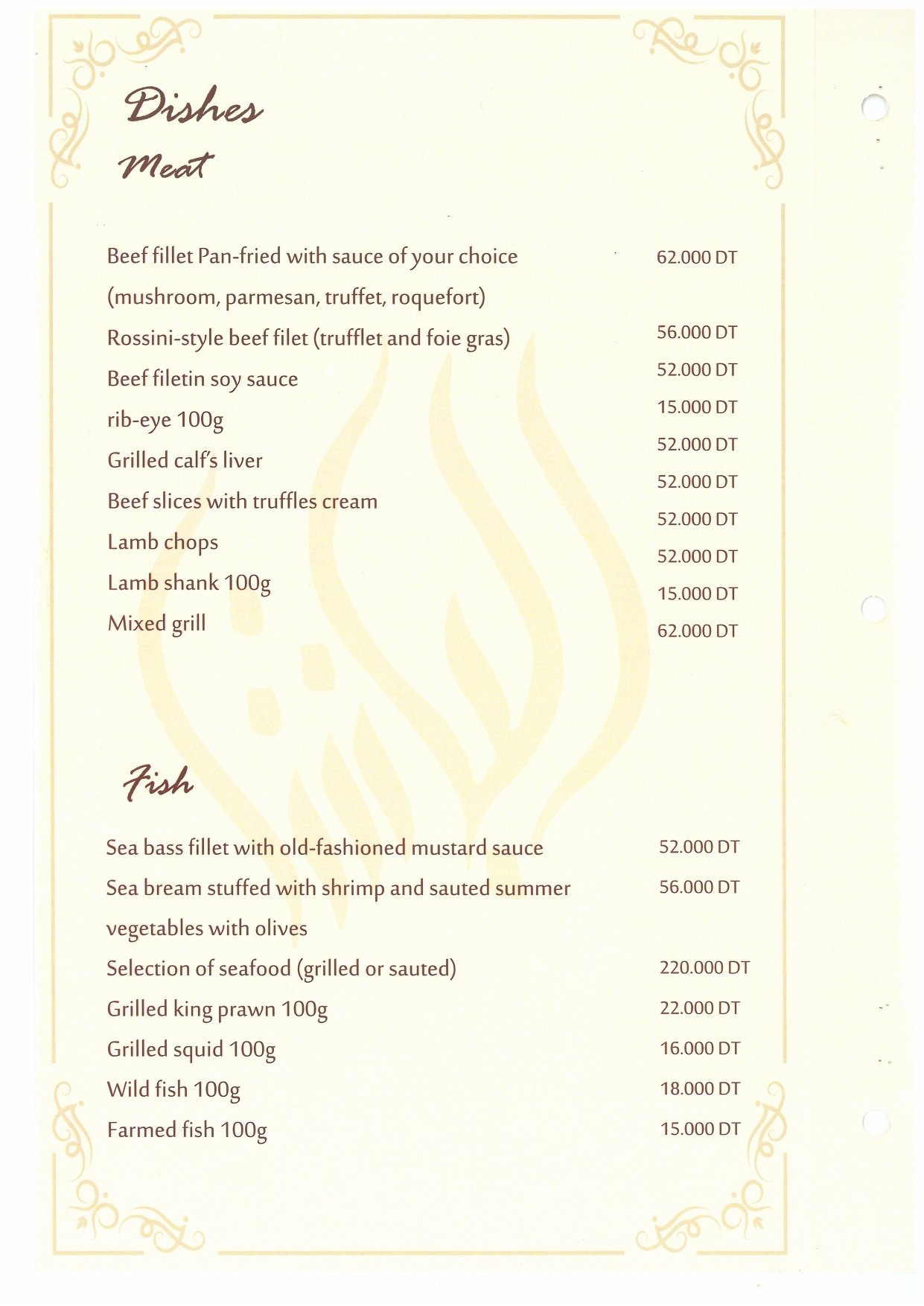 English Menu Page 2